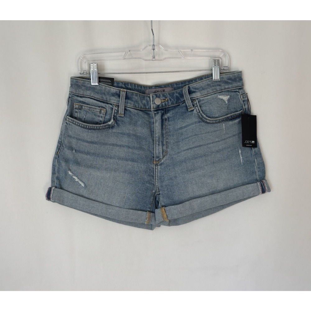 Joe's Denim Shorts 29 Rolled Shorts Blue Distressed Stretch